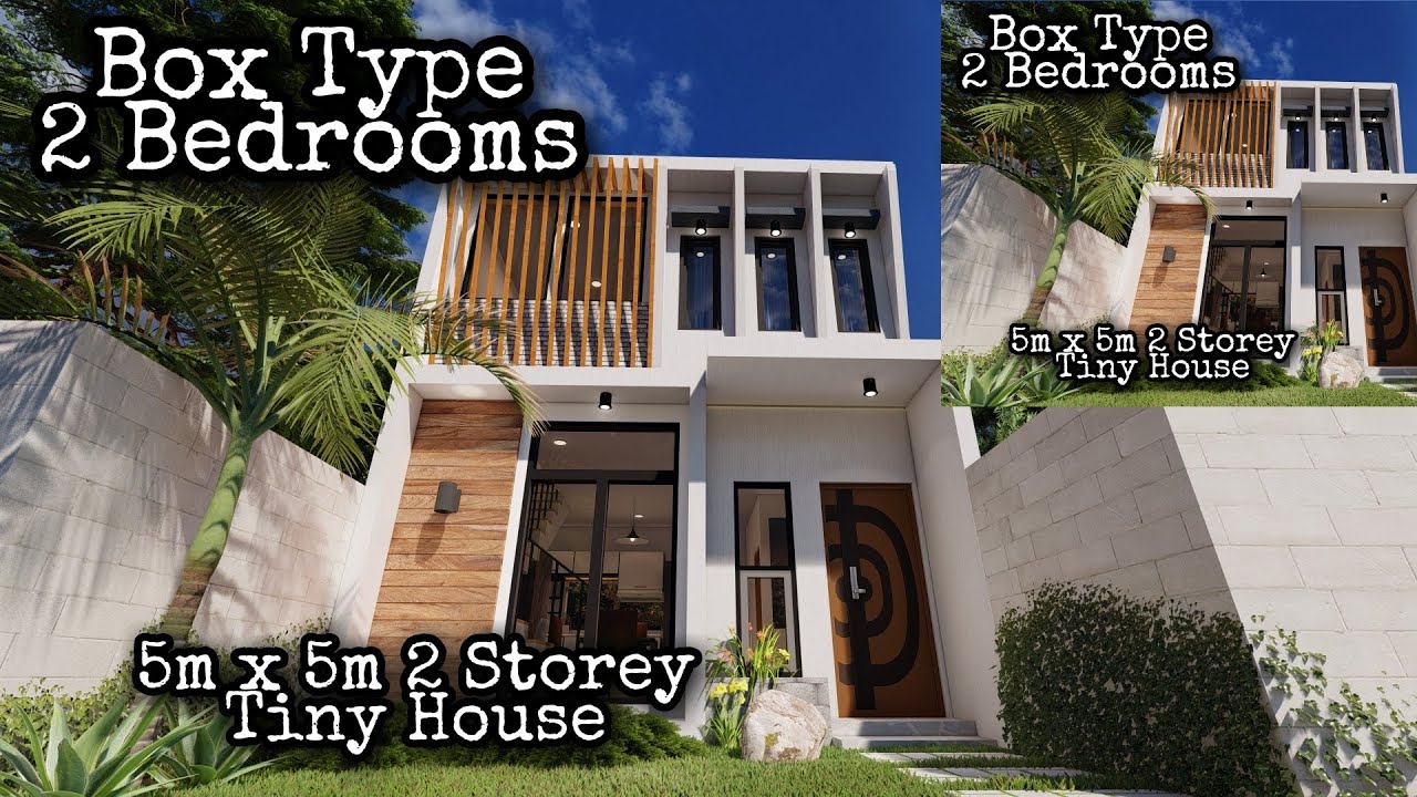 Simple House Design | 5m x 5m 2 Storey Tiny House | Small House Design(50 sq.m. total floor area)