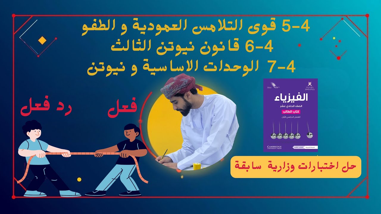 فيزياء 11 | 4-5 قوى تلامس العمودية و الطفو + 4-6 قانون نيوتن الثاني + 4-7 وحدات الاساسية و نيوتن 