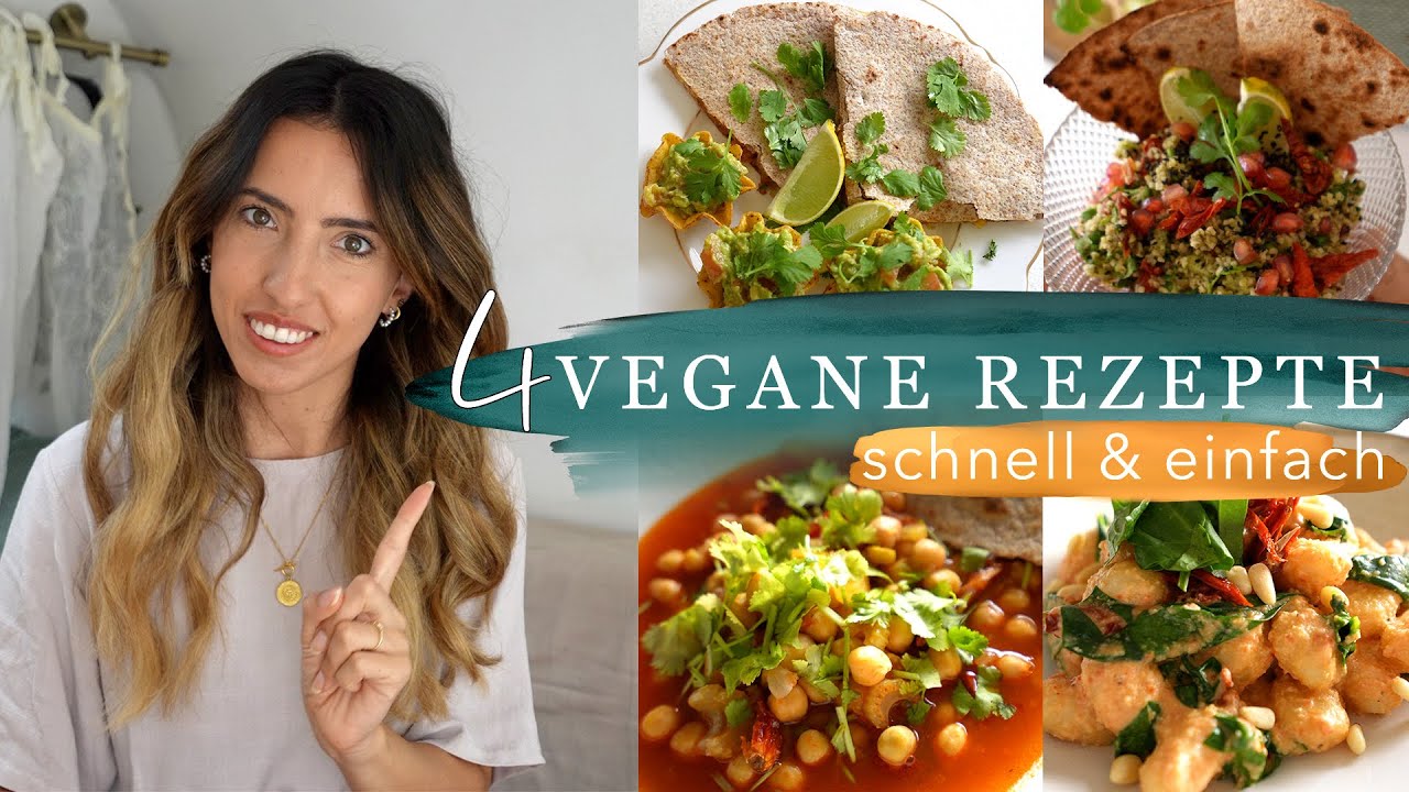 4 easy, schnelle & Anfänger freundliche VEGANE Rezepte | Veganuary | Perfekt für die faulen Tage