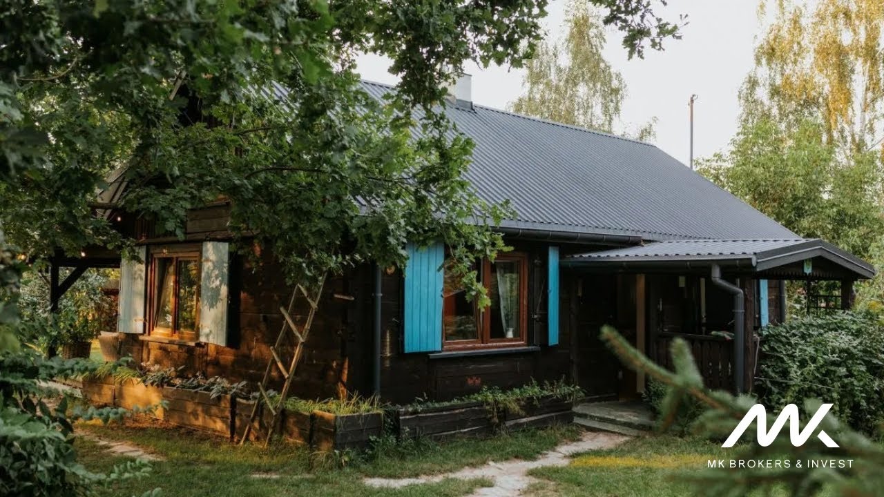 Bajeczny drewniany dom nad rzeką Wkrą - Kępa - 59 m²