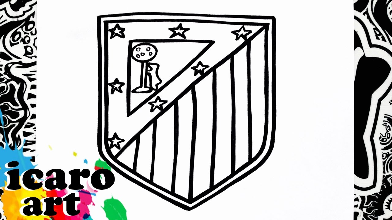 como dibujar el escudo del atletico de madrid | how to draw atletico madrid logo