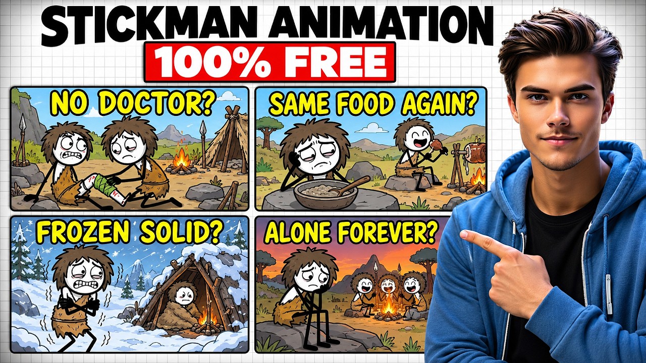 How to Make Stickman Animation with AI 100% FREE (Full Course)