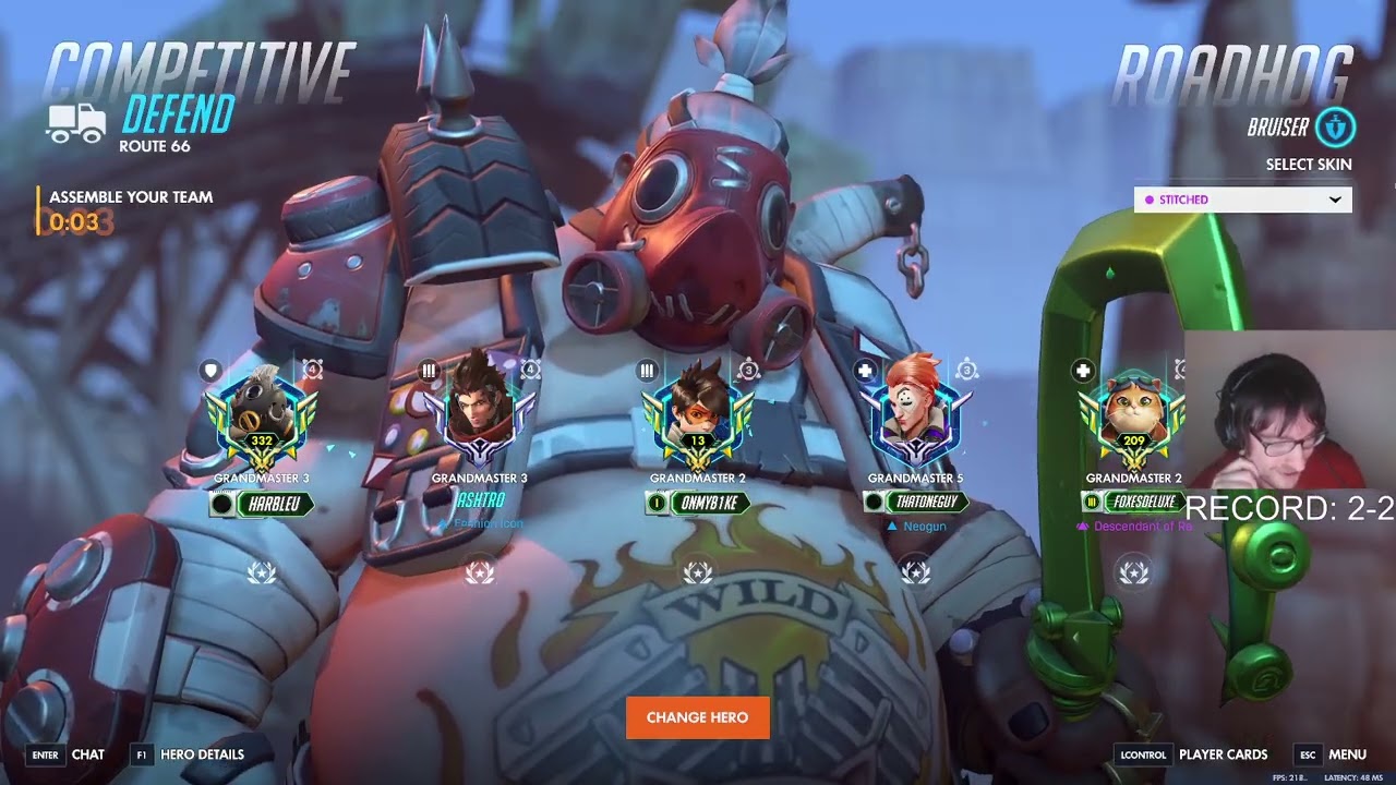 #1 МИРОВОЙ ТАНК - HARBLEU! - ГЕЙМПЛЕЙ ROADHOG В OVERWATCH, 1 СЕЗОН, ТОП-500