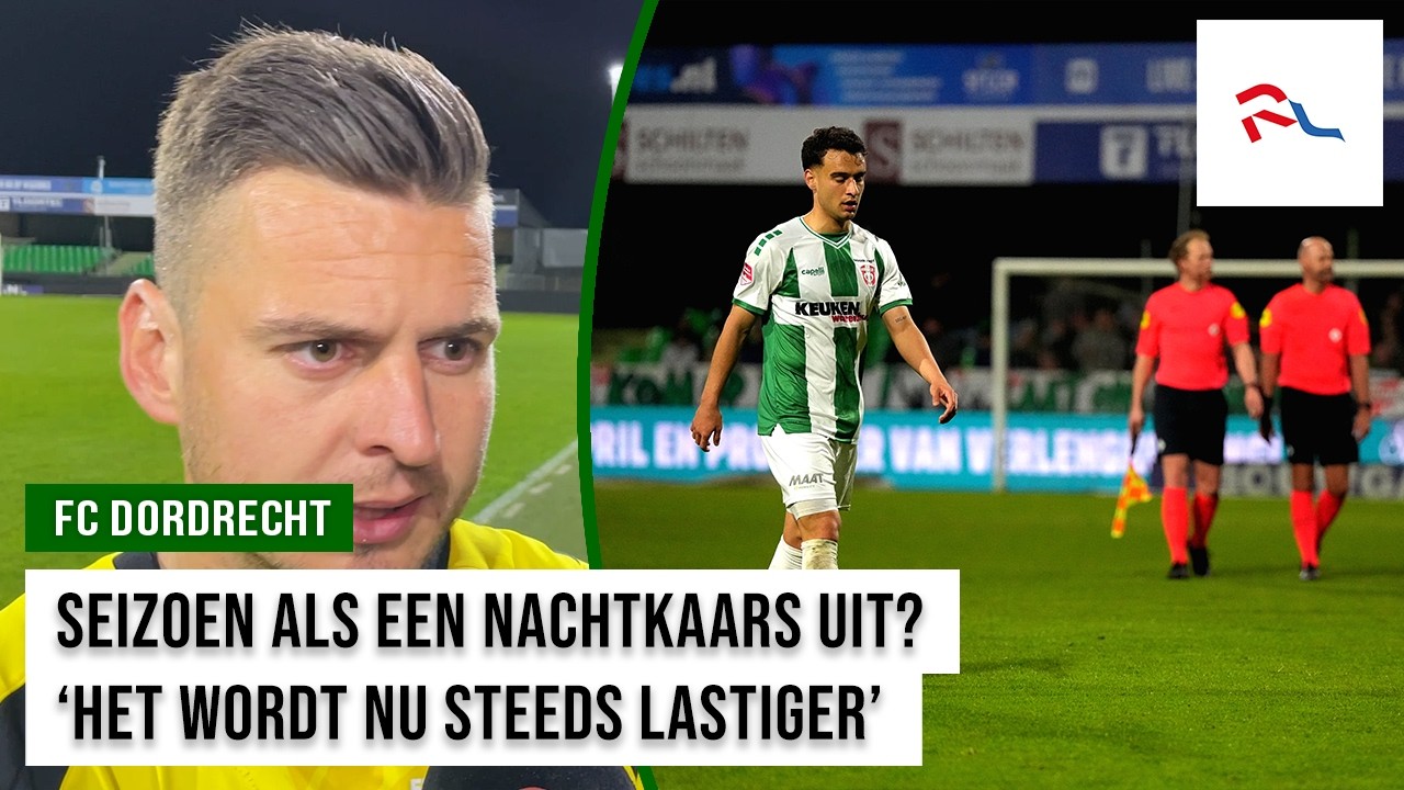 Play-offkansen FC Dordrecht verder gedaald na 0-3 nederlaag