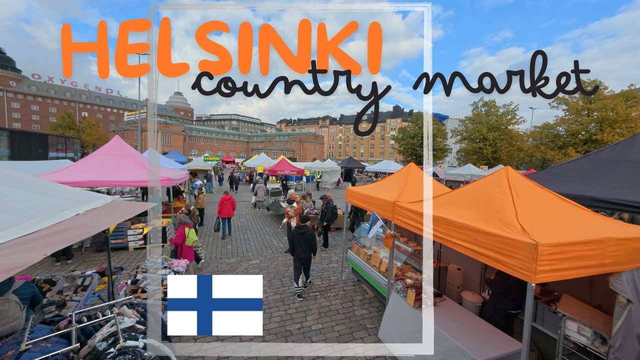 Amazing Finland country market scenes, massive food tour