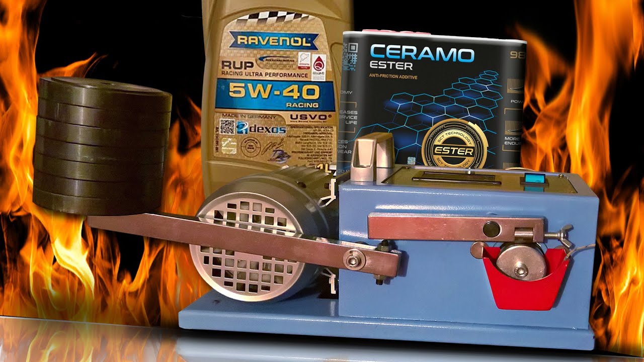 Mannol Ceramo Ester 9829 + Ravenol RUP 5W40 Oil additives test 100°C Piotr Tester