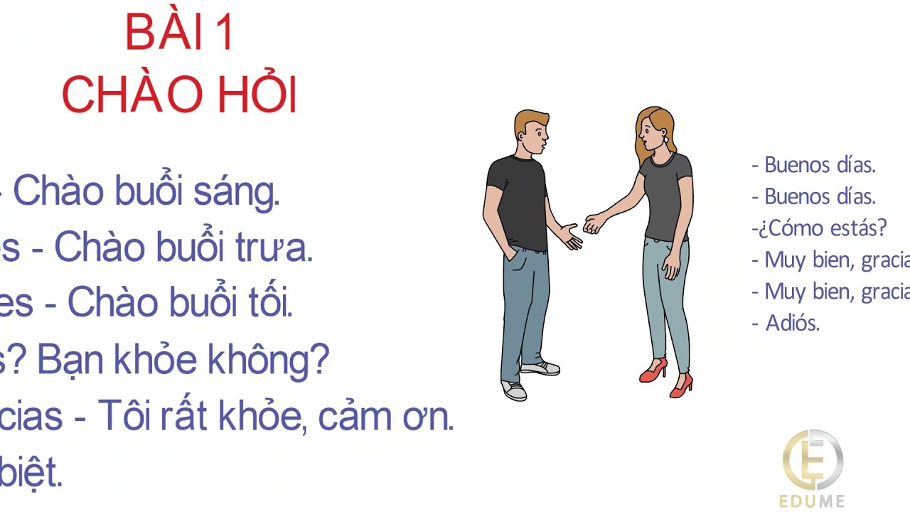 TIẾNG TÂY BAN NHA CƠ BẢN - BÀI 1 – CHÀO HỎI