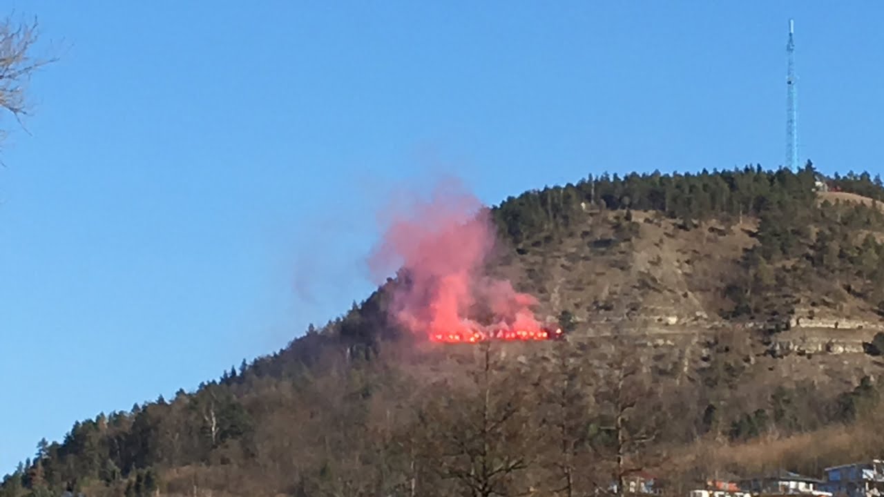 S&Uuml;DKURVE WIRD ATTACKIERT UND RWE-ABSTIEGSFEIER IN DEN KERNBERGEN - FCC - FC RWE - 25.2.18 -