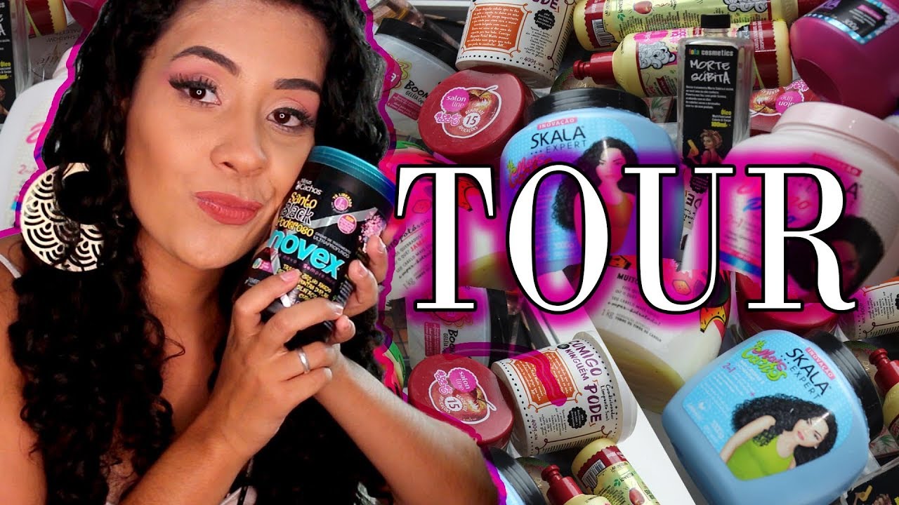 TOUR PELOS MEUS PRODUTOS DE CABELO | MEUS CREMES PARA CACHOS