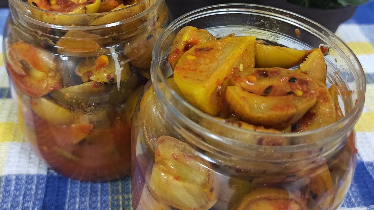 آجار البلح والليمون بالفلفل الاحمر الحار لذيذ 😋😋