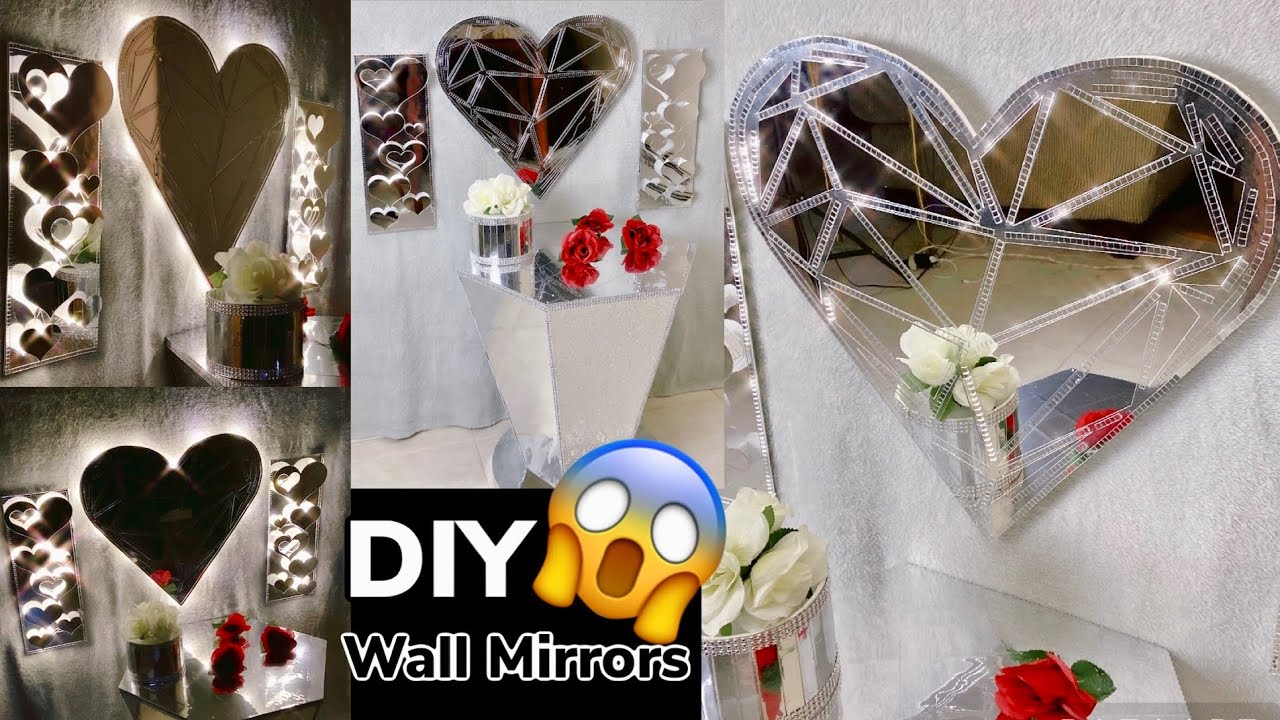 Wow😱Amazing Glam LED Heart Shapes Mosaic Wall Mirror & Sconces | Home Decor 2022