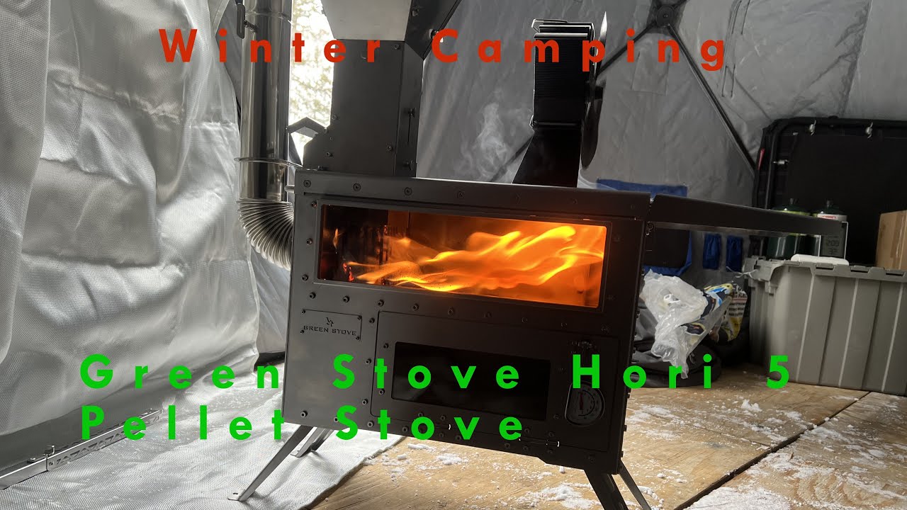 Hot Tent Winter Camping | Warm all night with Hot Tent Stove Hori 5 Pellet Stove