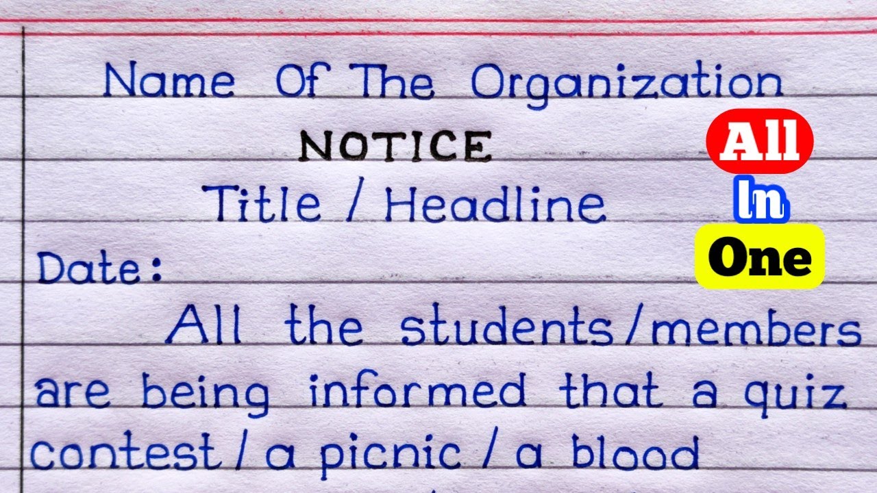 How To Write A Notice In English | Notice Writing | Notice Writing Format |