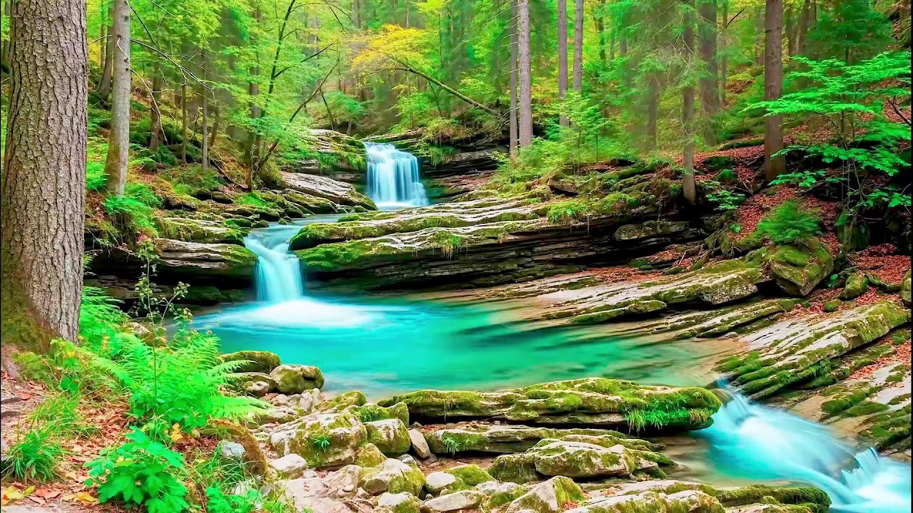 White Noise River Sound for Deep Sleep Flow with Forest Sound and Anxiety Relief