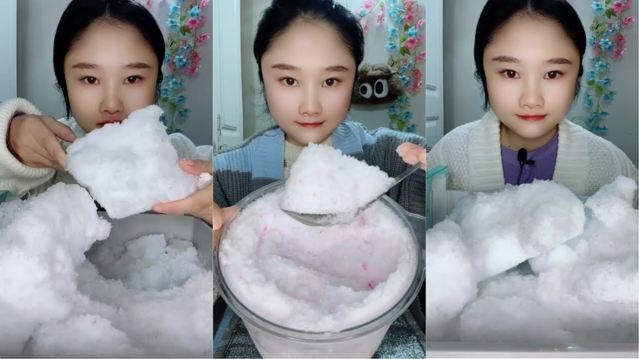 White Ice Eating ASMR | Crushed Ice | Ice Eating