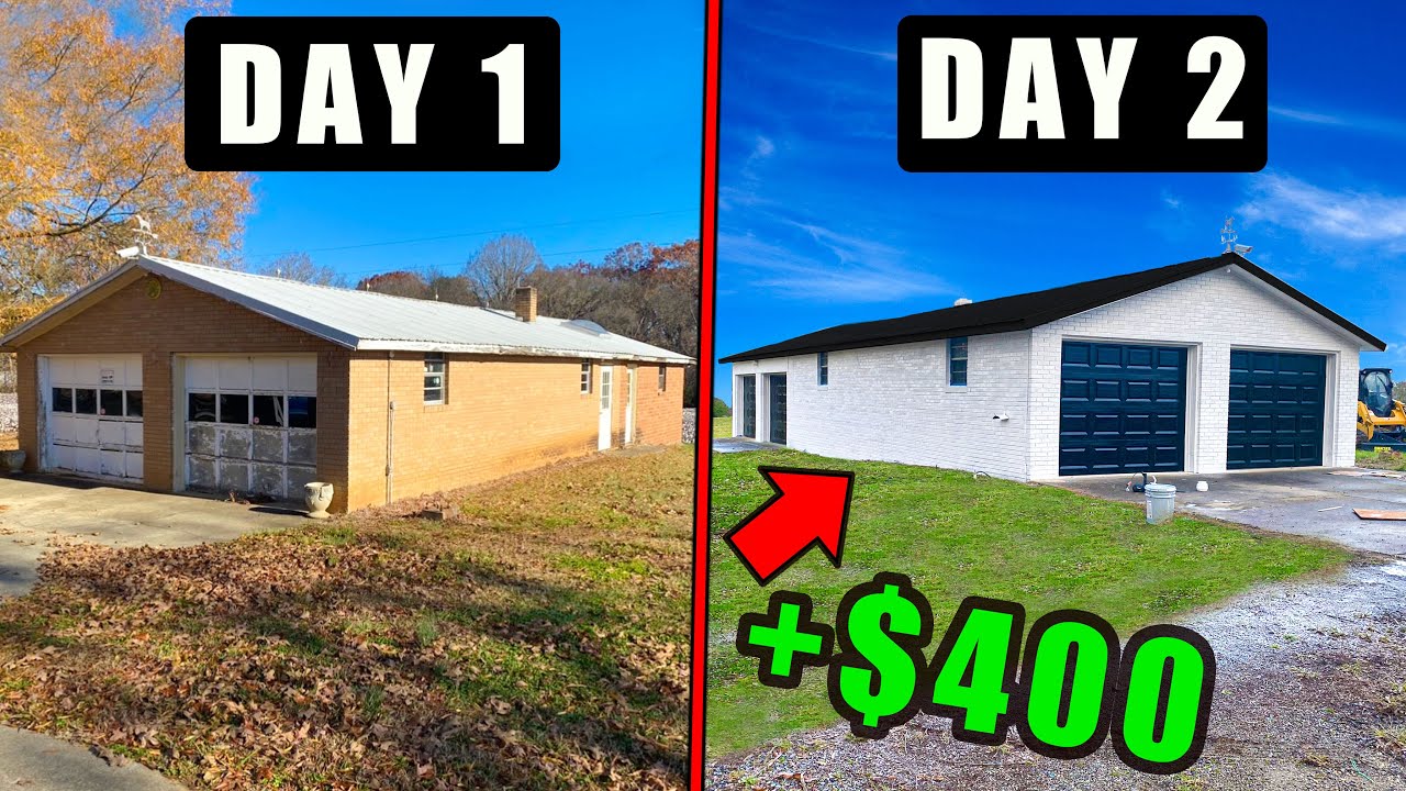 FIXING UP MY NEW GARAGE! D.I.Y 24 HOUR CHALLENGE!