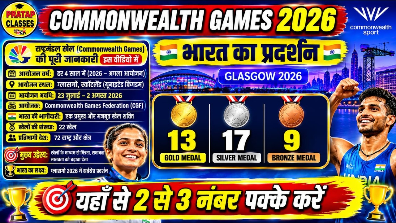🏅 Commonwealth Games 2026 Full Details | Glasgow 2026 | India Medal Prediction | GK 2026