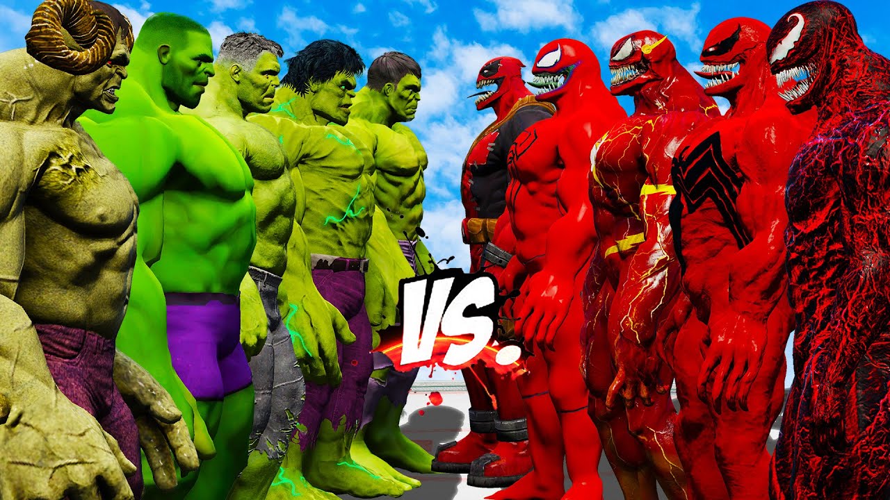 TEAM HULK vs TEAM RED VENOM - EPIC SUPERHEROES WAR