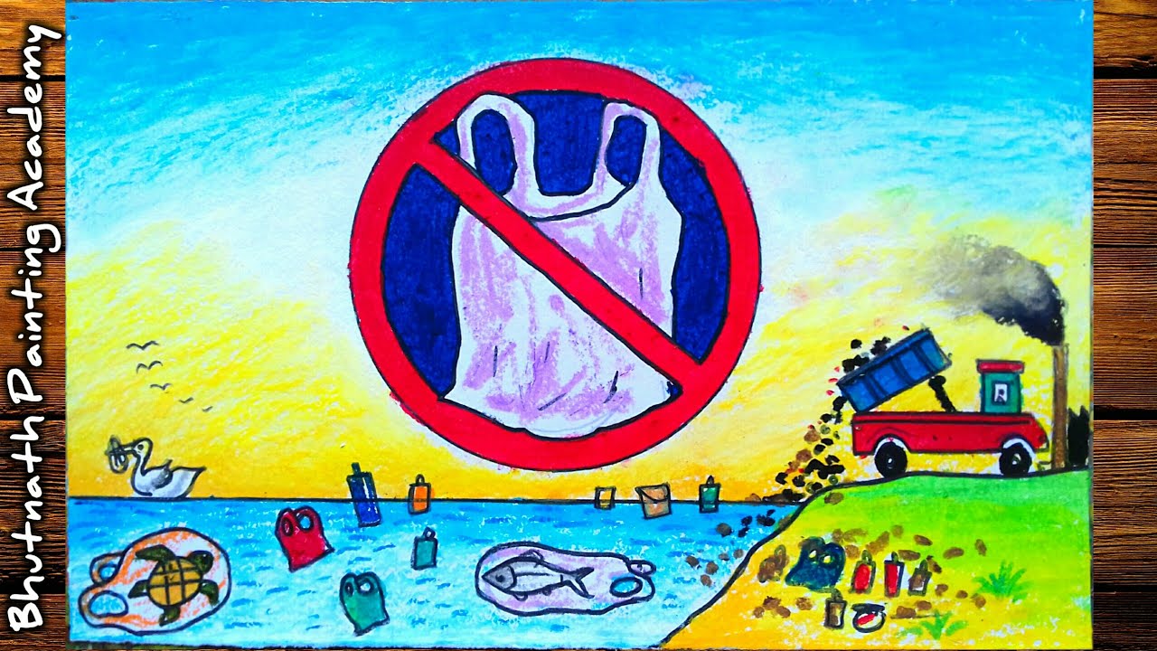 plastic bag free day drawing