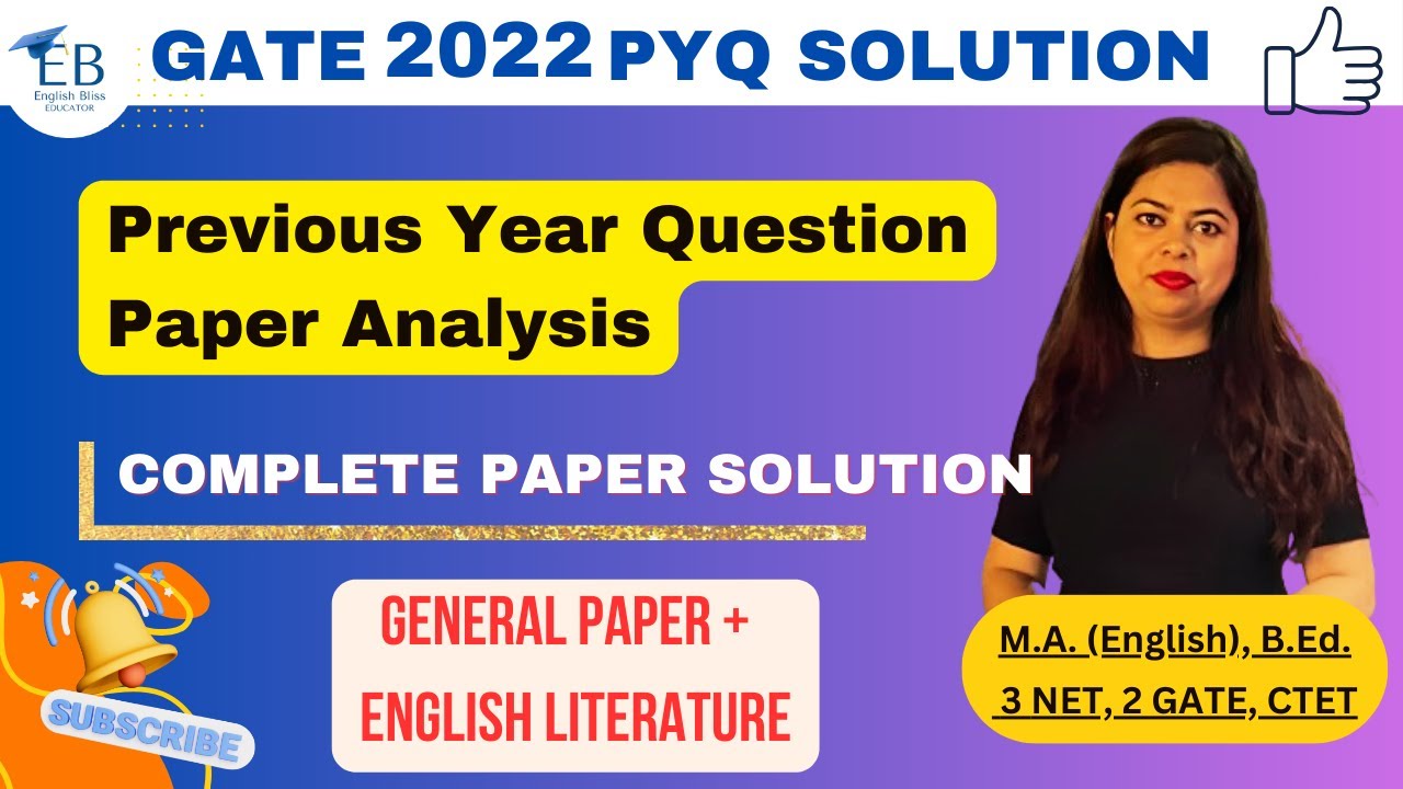 GATE 2022 PYQ: General Paper + English Literature | #gate2025 #jrf #phd #gate2026 #ugcnet2025 #phd