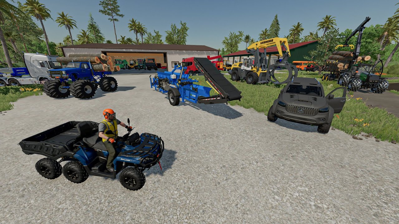 Dans la peau d'un bucheron multi millionnaire (abattage, Fendage et camions forestiers) | FS 22