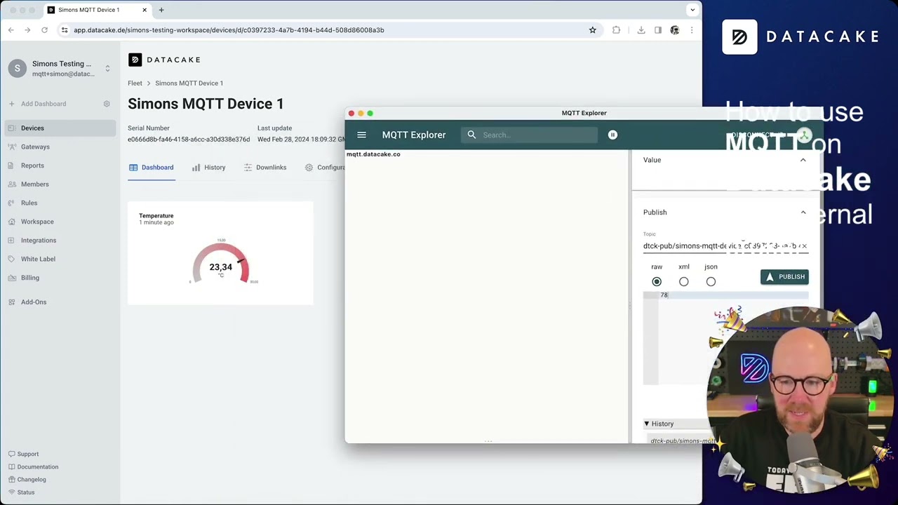 How to directly inject Sensor Data on every Datacake device using internal MQTT Broker