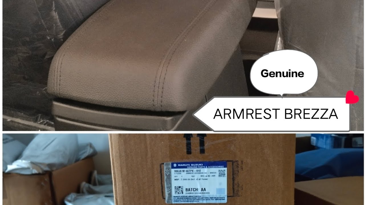 New Brezza Genuine Armrest Installment  📦🎥#brezza #armrestling #brezza2025  #armrest