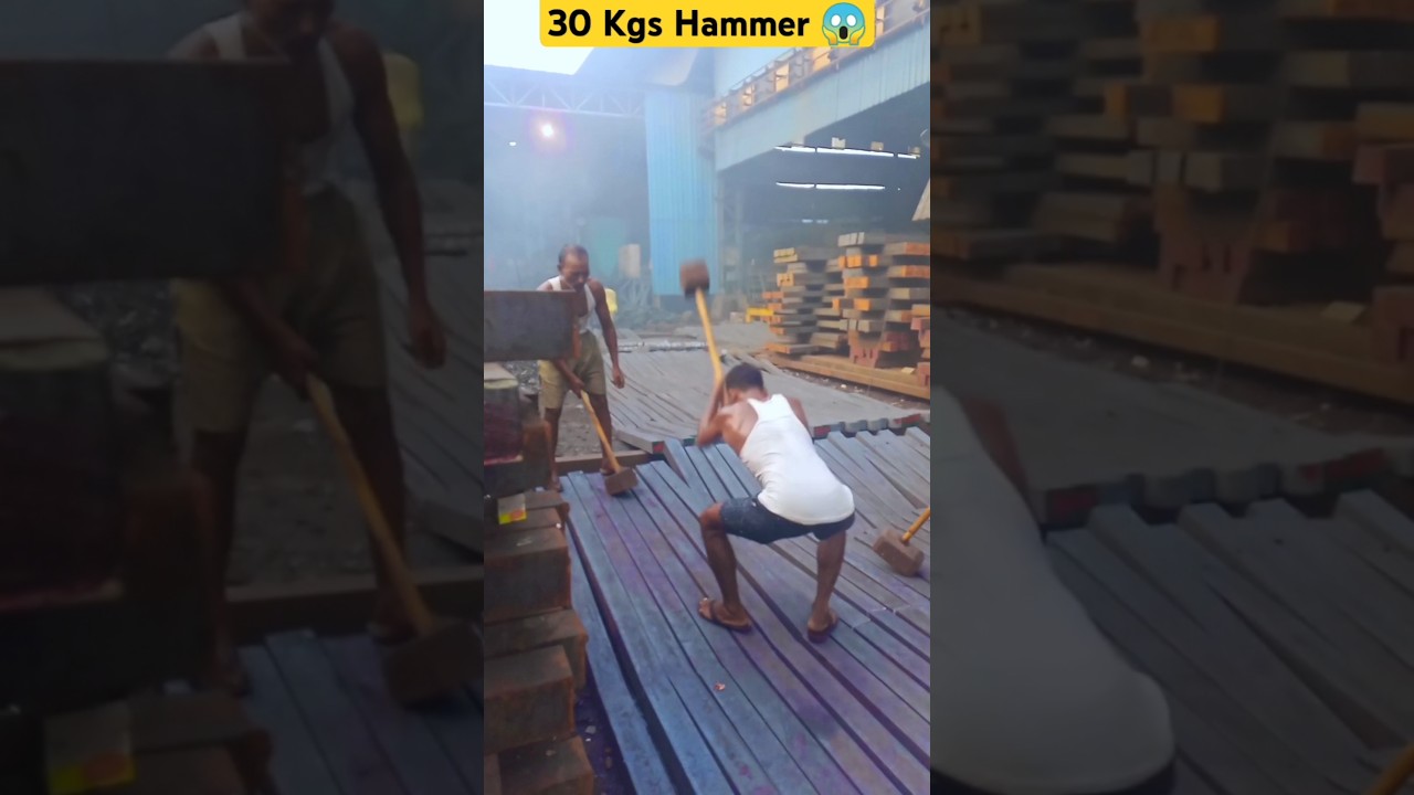 STEEL BREAKING LIKE A BOSS! 30KG HAMMER IN ACTION pt 2 #rollingmill #SteelBilletSmash #30kghammer
