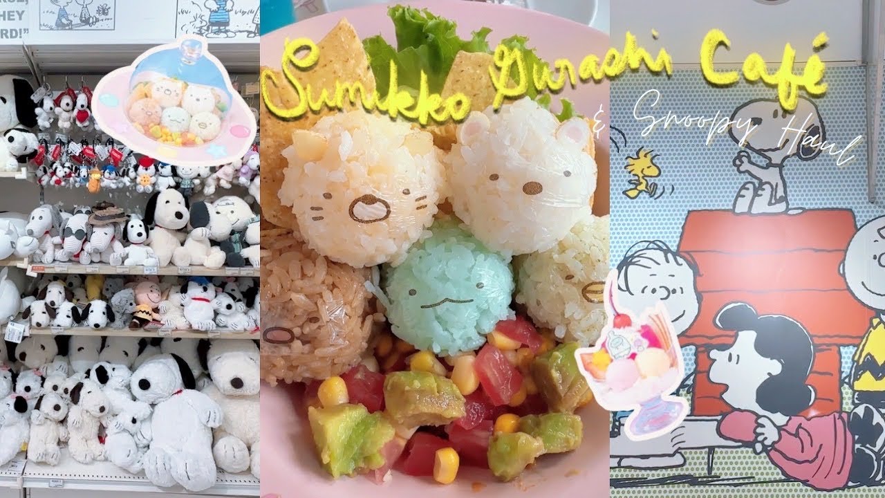 [4K] Kawaii Tokyo Sumikko Gurashi Café 📍+ Snoopy Stationery Haul 📓