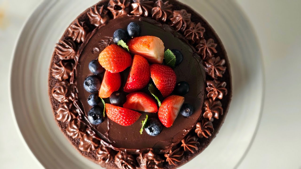 Eggless Chocolate Cake with Whipped Ganache Frosting | ASMR Baking
