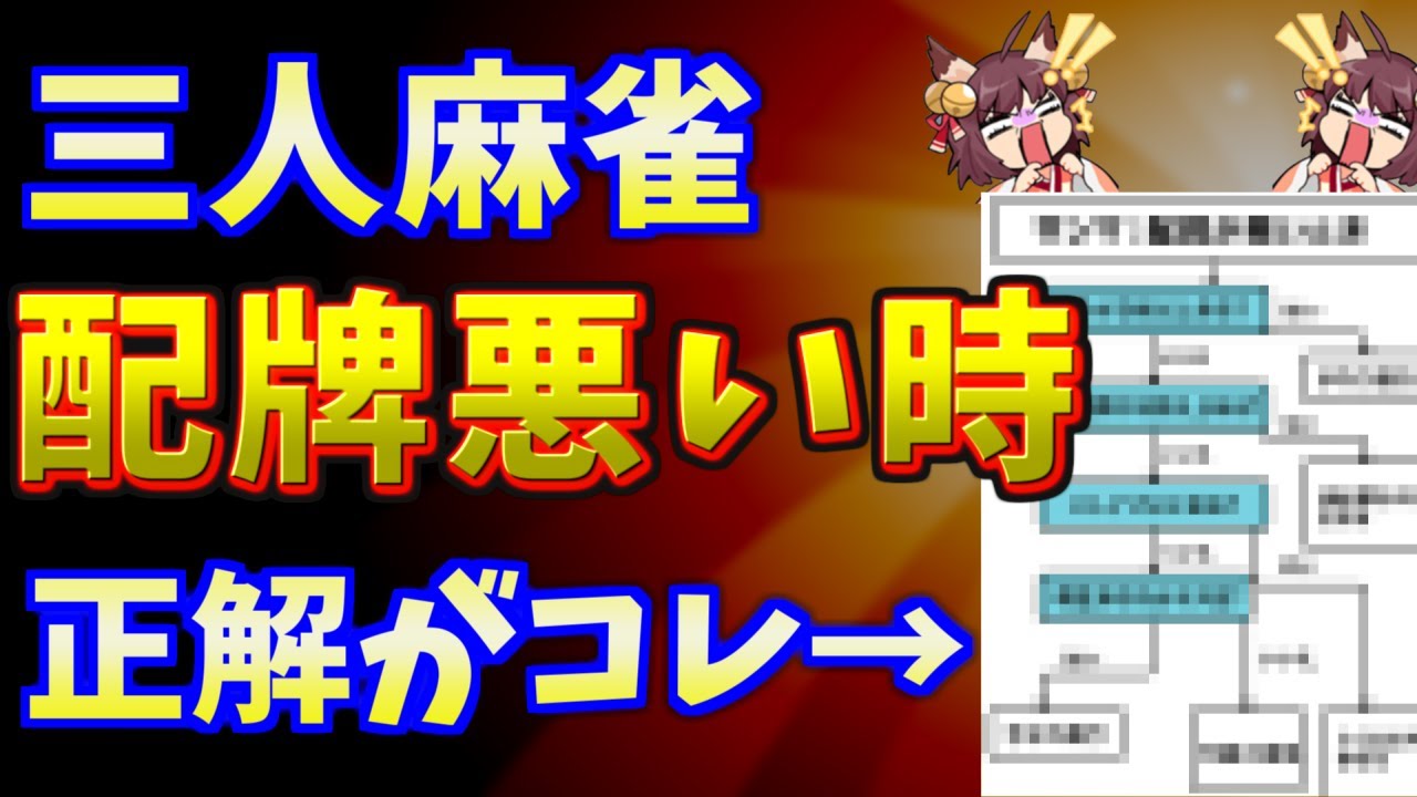 【三麻講座】配牌が悪い時の正解はコレ！フローチャートで打ち方が明確に！【全14例】