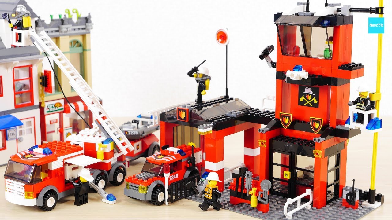レゴ シティ 消防署 7240 はしご車 7239 ／ LEGO City  Fire station Fire Truck Speed build & Review