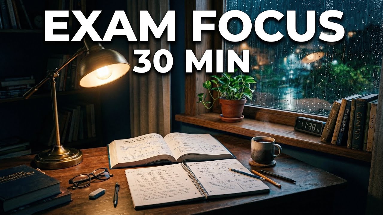 Rainy Exam Focus 🌧 30 Min Deep Study Lofi Music