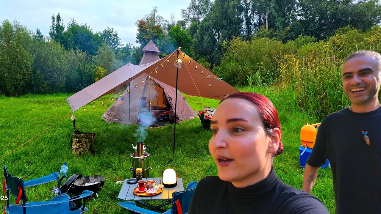     کەمپێکی هاوینە لەگەڵ چادرێکی جوان Summer camping with a beautiful tent/ASMR, English subtitles  