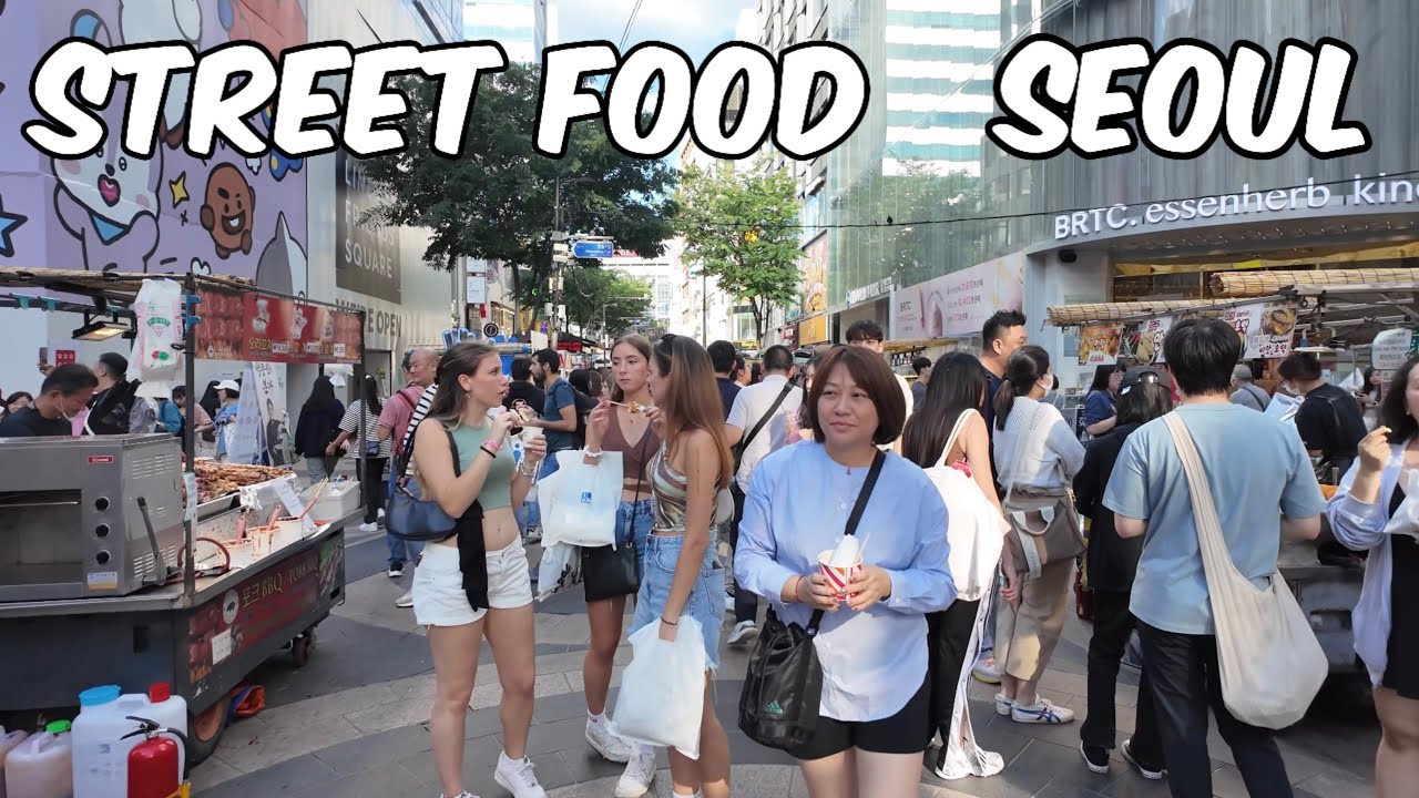 Myeongdong Walking Tour. Seoul City Korea 4k City Tour