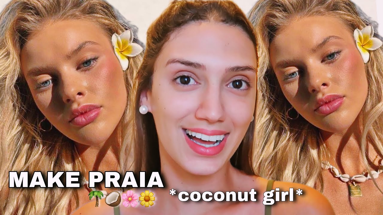 MAKE PRA USAR NA PRAIA *QUE NÃO SAI NA ÁGUA* | *ESTILO COCONUT GIRL* | MAQUIAGEM DE VERÃO!!!
