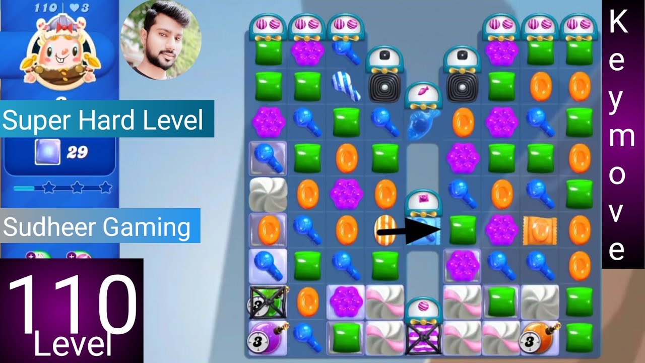 Candy crush saga level 110 । No boosters । Super Hard level । Candy crush 110 help । Sudheer Gaming