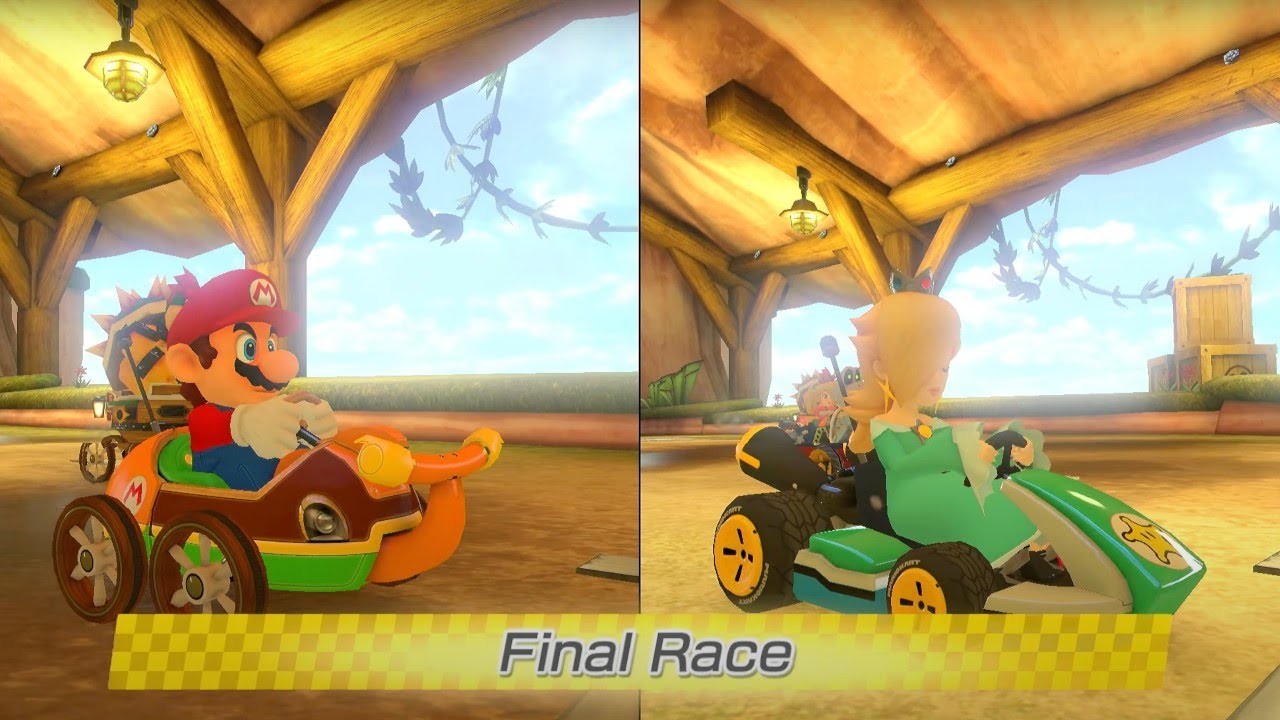 Mario Kart 8 deluxe | Flower Cup | 2 Player (Mario vs Rosalina) | 4K
