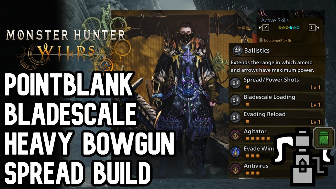 Monster Hunter Wilds | Pointblank Bladescale Spread Heavy Bowgun Build | モンスターハンターワイルズ