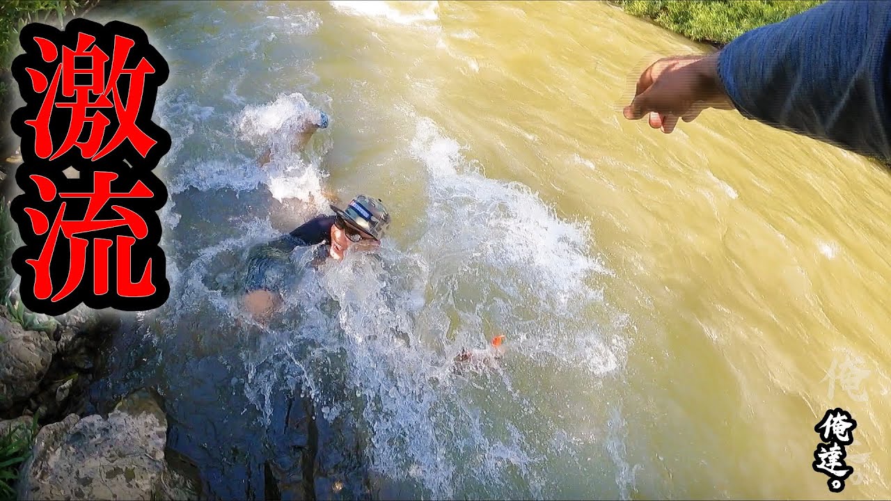 アカン！川の流れが強すぎる。