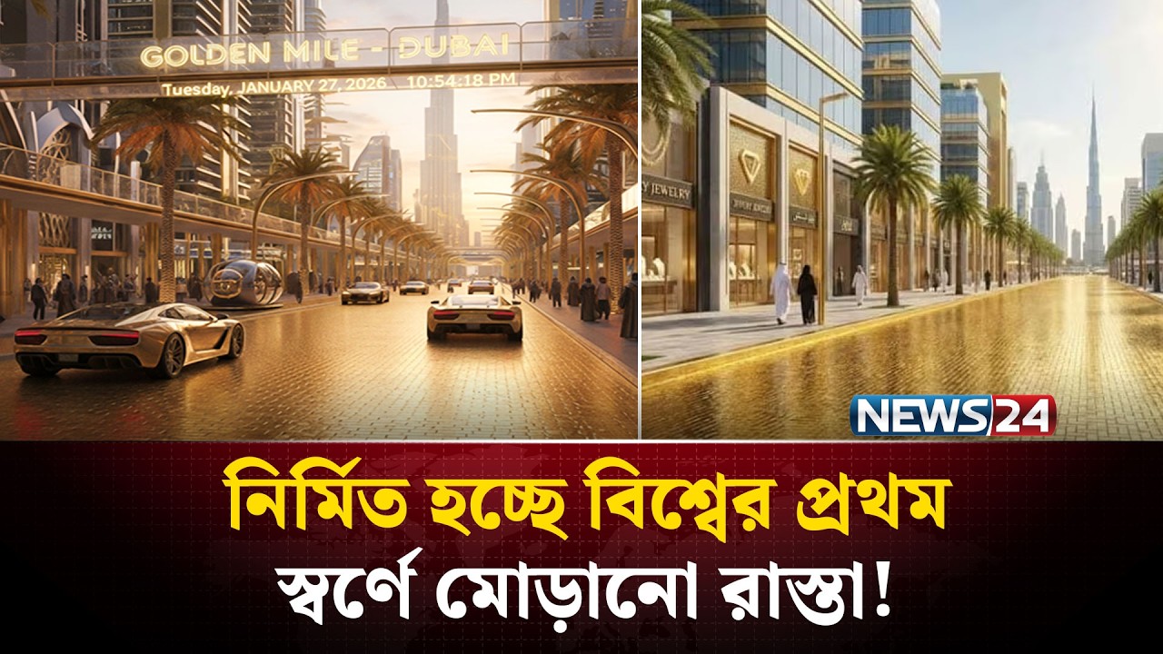বিশ্বের প্রথম সোনার নির্মিত রাস্তা তৈরি করতে যাচ্ছে দুবাই! | Dubai to launch Gold street | NEWS24