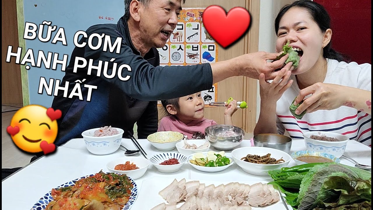 1video HẠNH PHÚC Nhất Của gđ HÀN VIỆT 🥰 Thịt Luộc Không Dùng Nước Ăn Cùng Kim Chi,Mắm Nêm ,Mắm Tôm