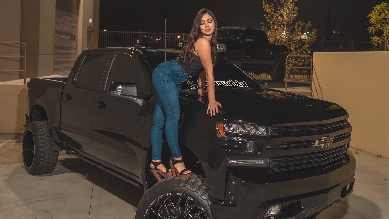 Lifted Silverado and Sierra with Beautiful Model @its_galilea (trokiando cuhh) 4K