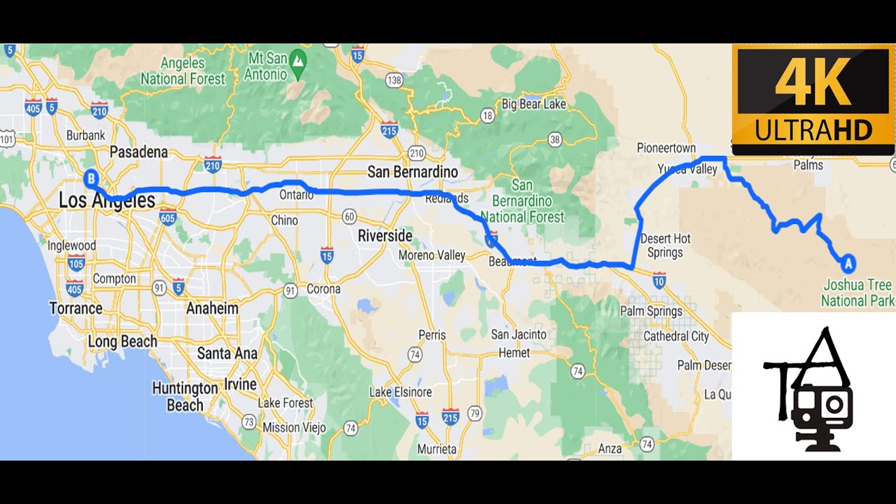 Joshua Tree National Park to Los Angeles in 4K
