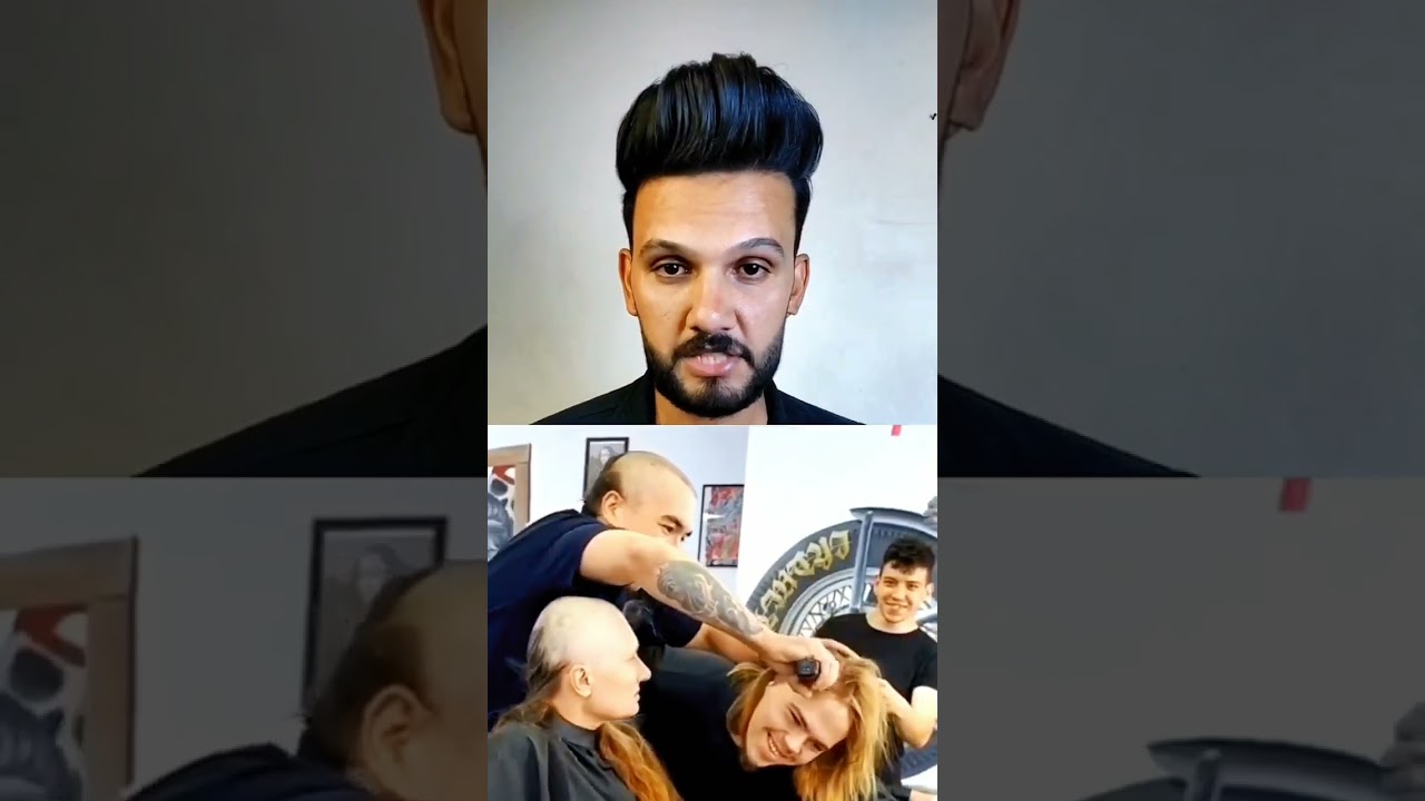 حلاق يحلق شعرة تضامن مع مرضى الصرطان