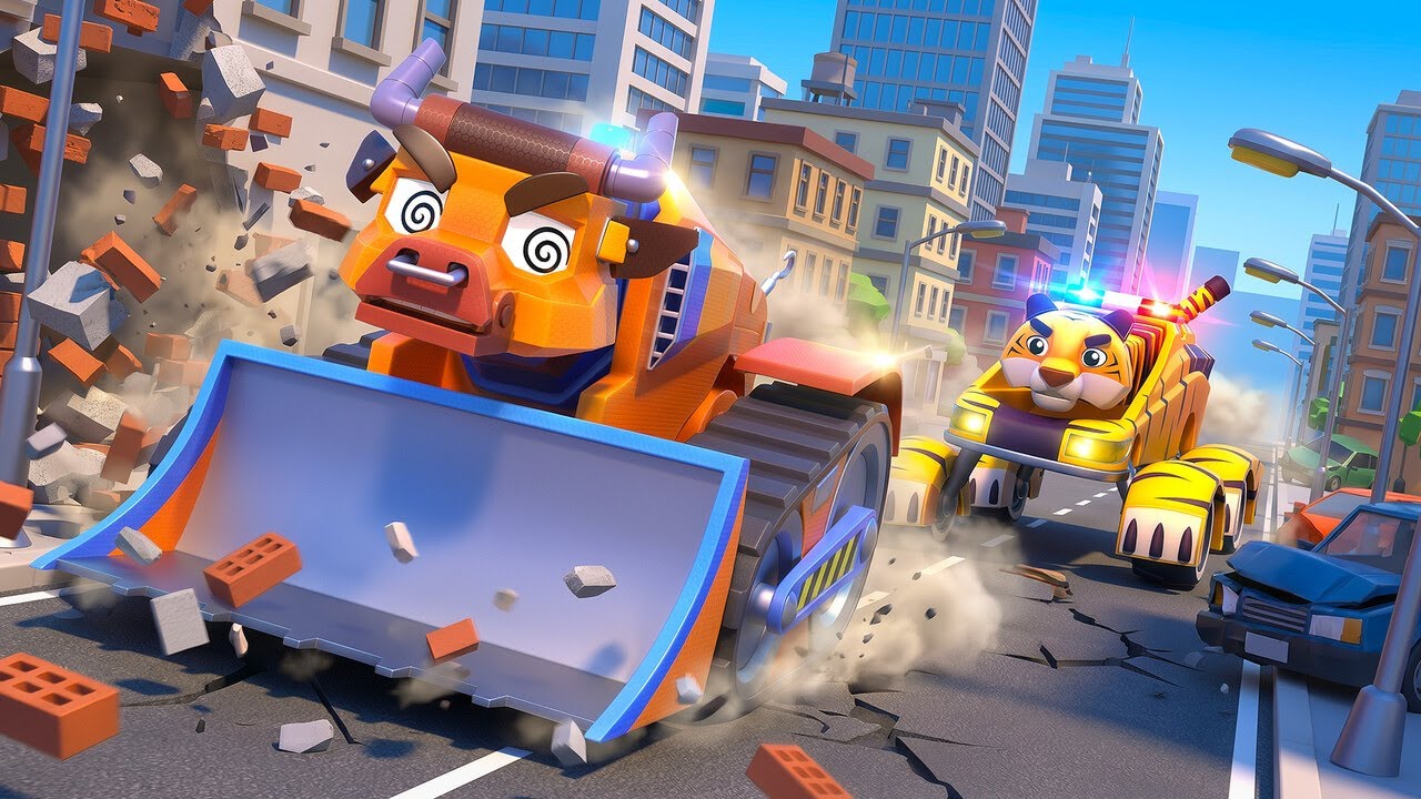 Courez ! BULLDOZER FOU arrive !😱 | L'équipe de sauvetage | AnimaCars | Animaux de compagnie