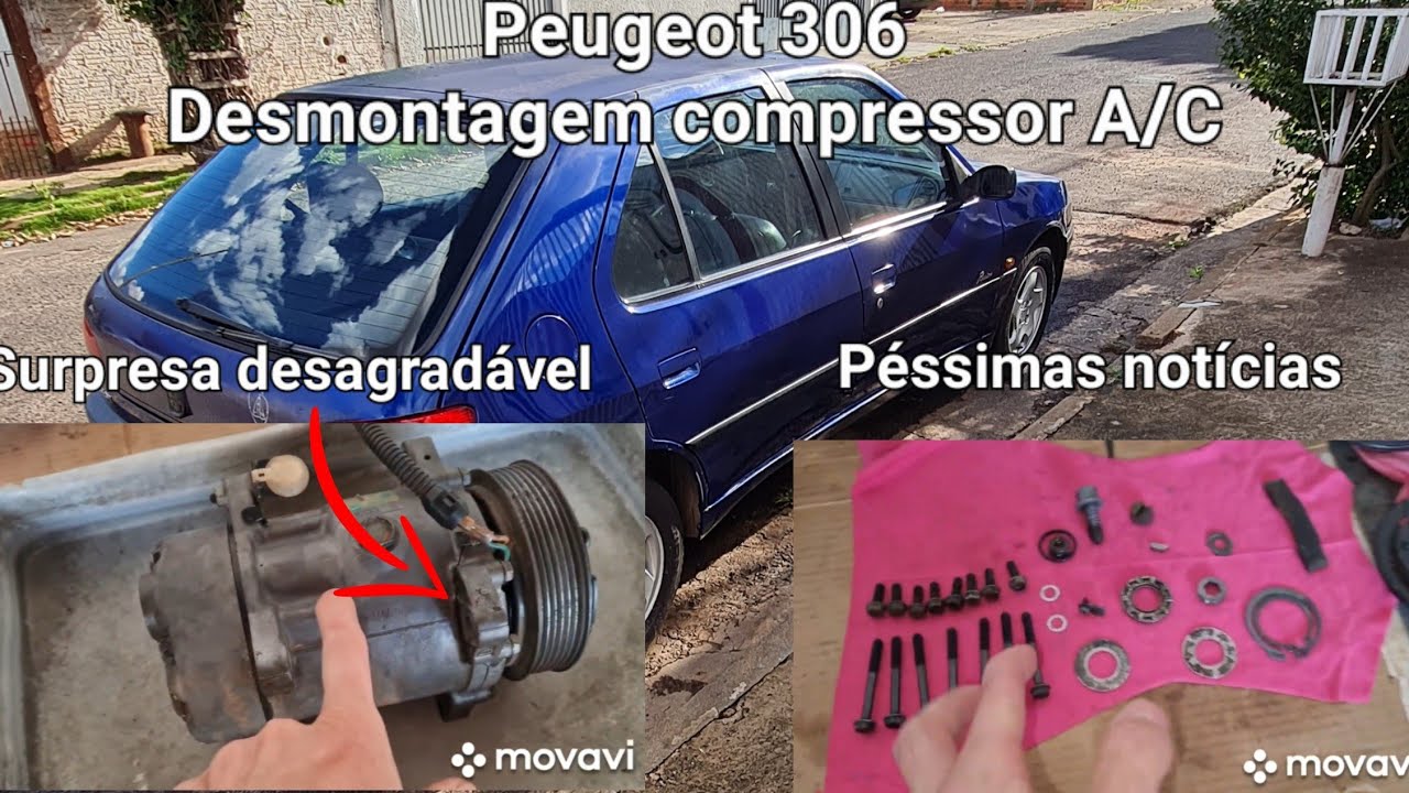 Desmontagem do compressor do Ar condicionado Peugeot 306 1.8 16v Saden