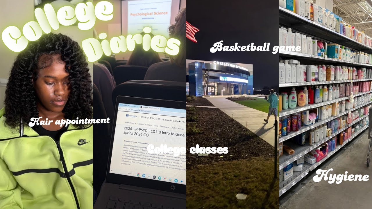 College Diaries Ep.1💕 | Class, Hygiene Shopping , Basketball Game, & Trying a New Restaurant.