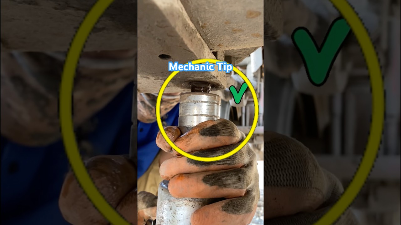 Mechanic Tip: How To Install Rusty Stuck Bolt. #tips #tools #machine #asmr #repair #ytshorts #shorts