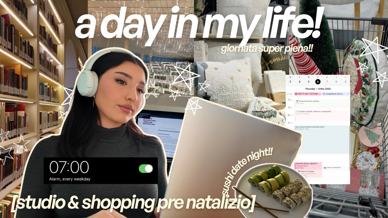 DAILY VLOG 🌟☕️ studio, shopping pre natalizio & sushi date da sola qui a Milano ⋆ ˚｡⋆୨♡୧⋆ ˚｡⋆